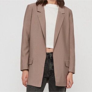 ALL SAINTS Aleida blazer size 4 mauve brown office work business casual open